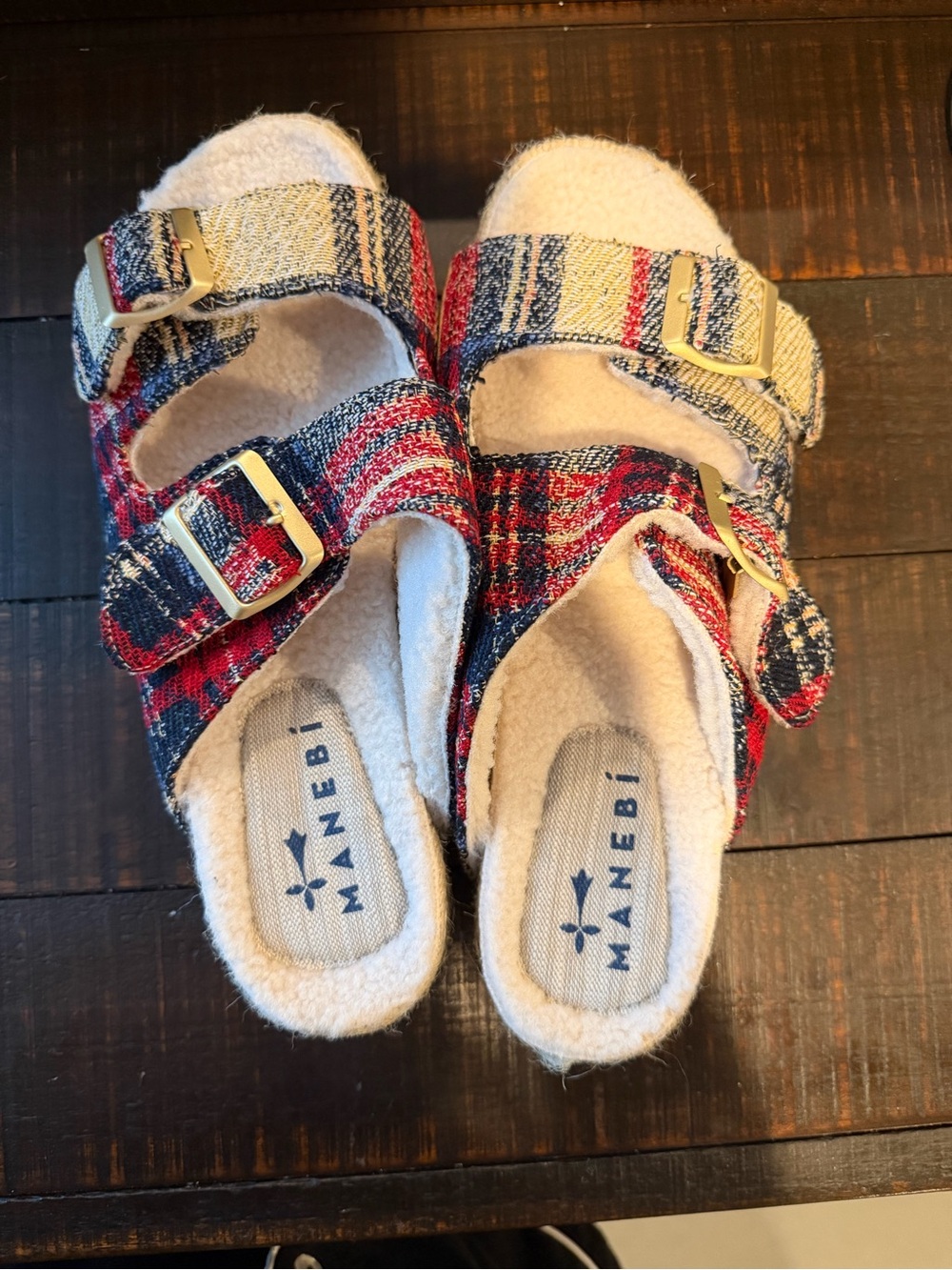 Nordic shearling lined slide